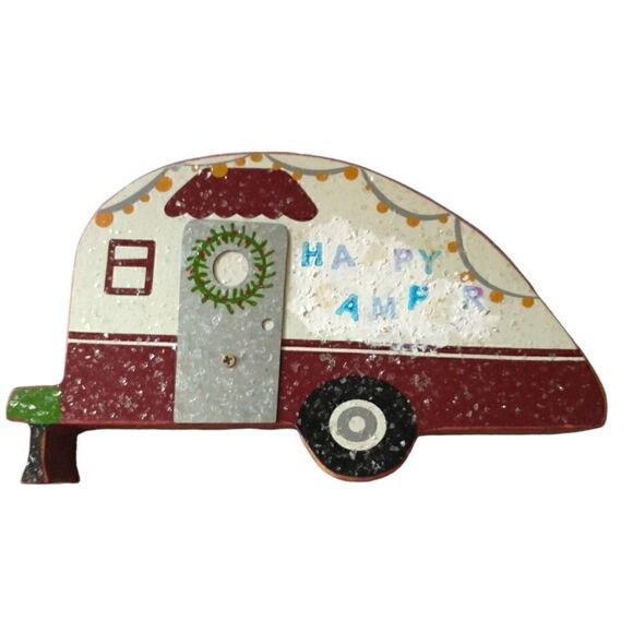 Folk Art Primitive Camper Sign HAPPY CAMPER Teardrop RV Primitives by Kathy. - Picture 7 of 15